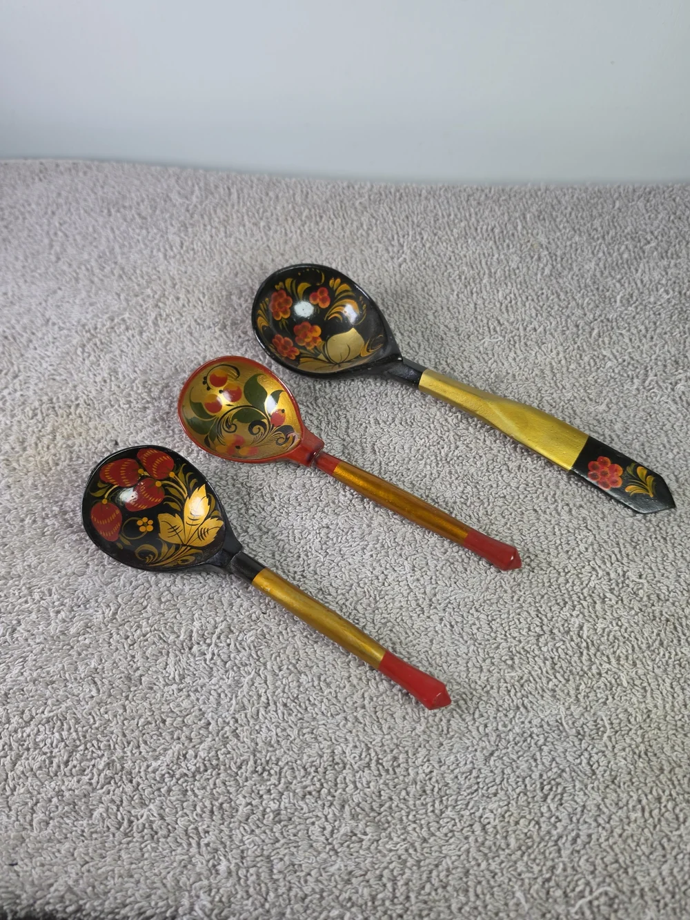 Russian Folk Art Spoons Khokhloma-style